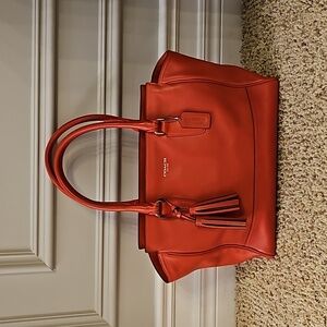 COACH orange leather bag